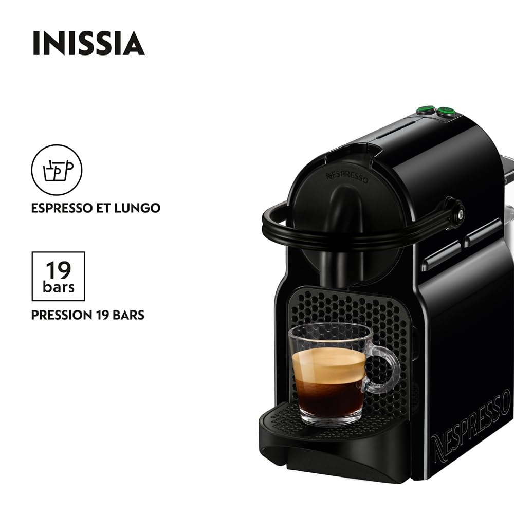 Fralix Inissia - Machine à Café à Capsules Compacte, Noir