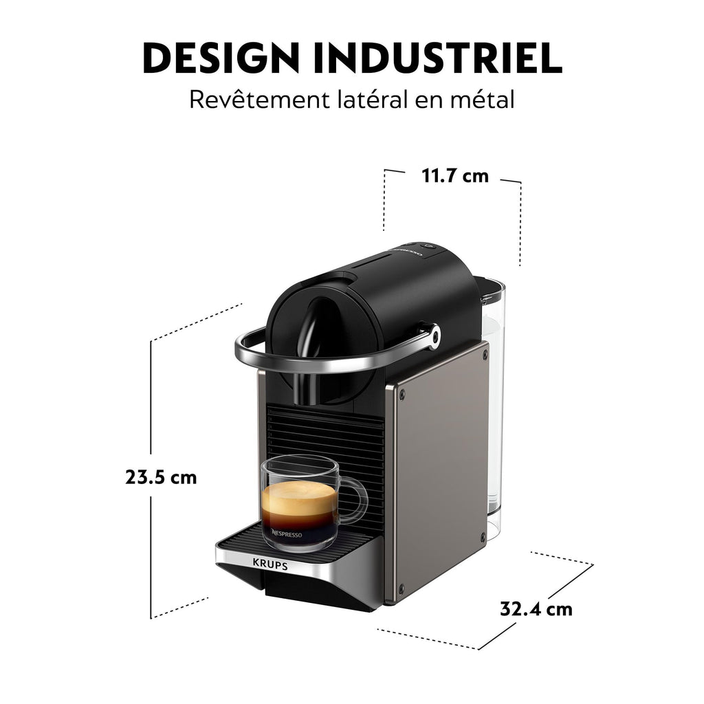 Fralix Pixie - Machine à Café à Capsules Design Compact, Titane