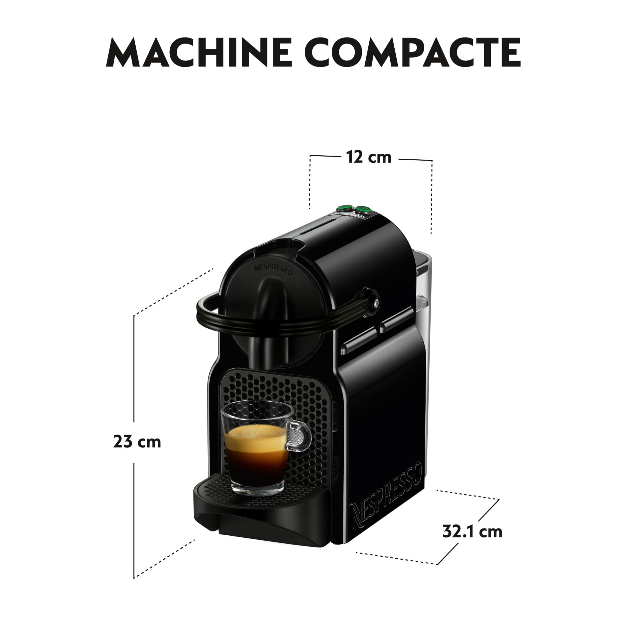 Fralix Inissia - Machine à Café à Capsules Compacte, Noir