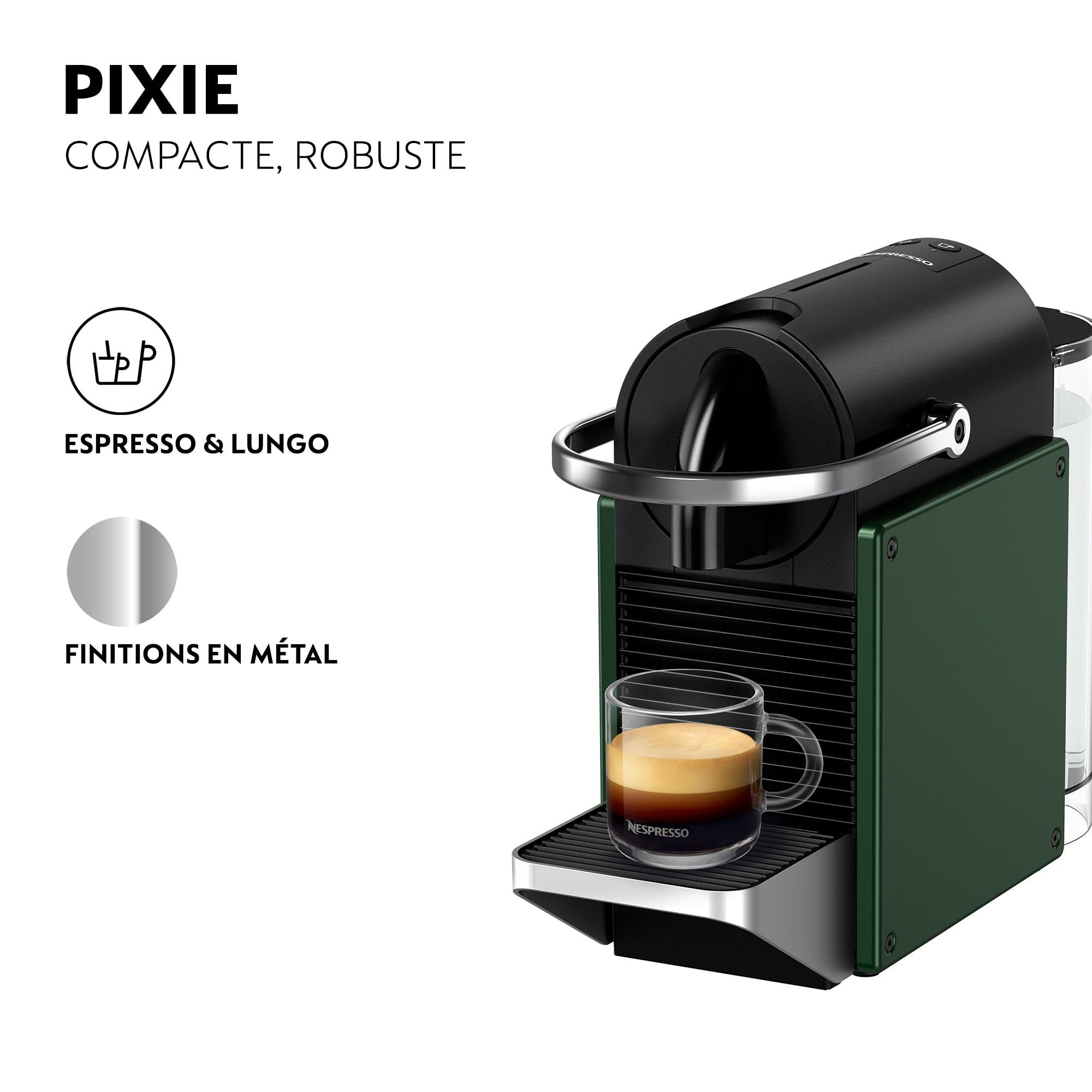 Fralix Pixie - Machine à Café à Capsules Design Compact, Vert Foncé